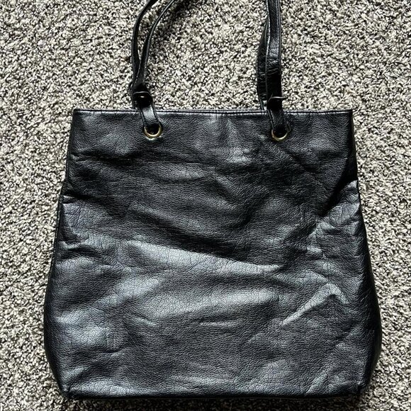 Y2K Baby Phat Purse Womens Black Faux Leather Shoulder Bag Gold Hardware - Picture 5 of 8